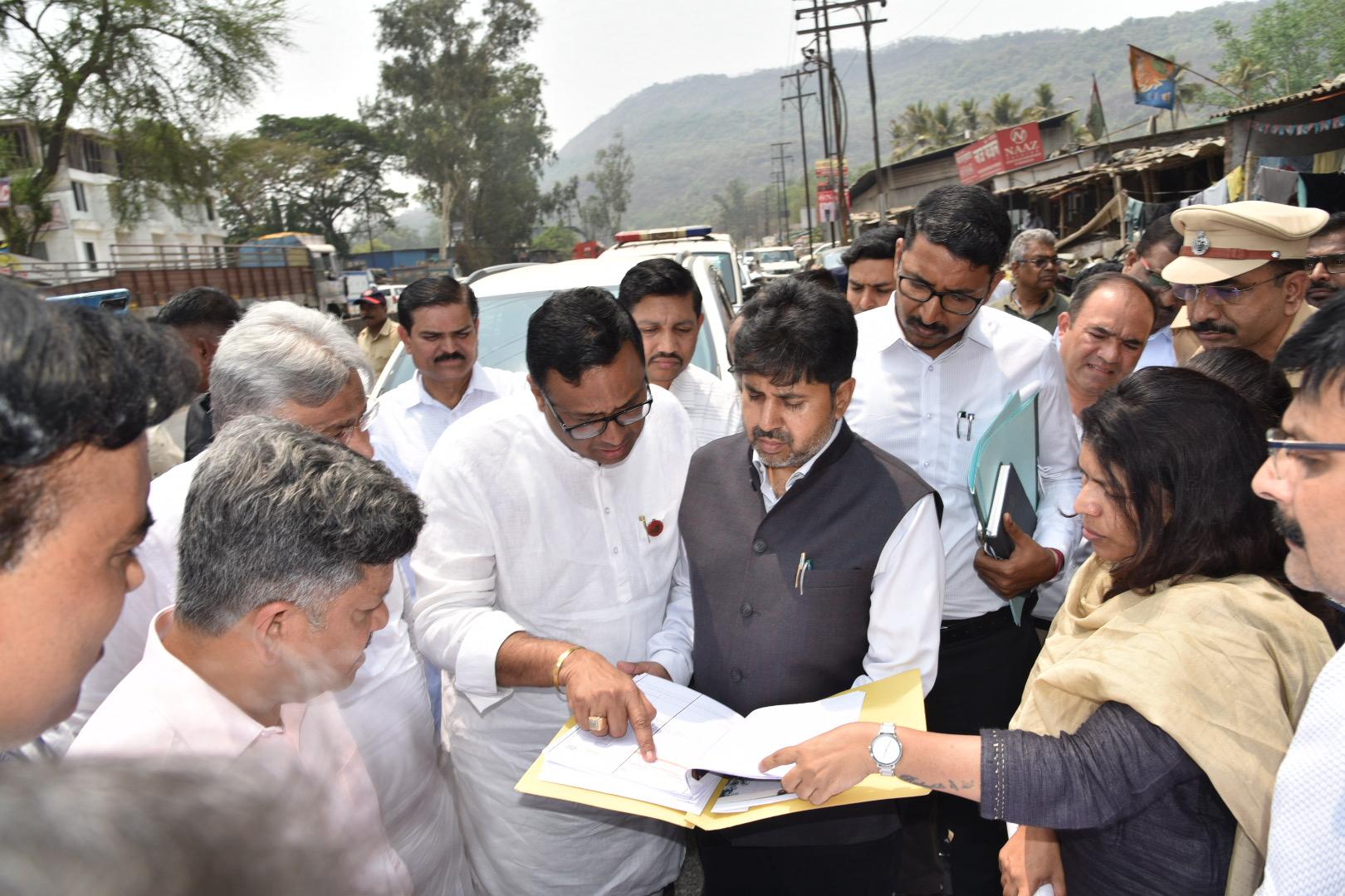 लक्षवेधी प्रकरणी उद्योग राज्यमंत्री इंद्रनील नाईक यांच्याकडून प्रत्यक्ष पाहणी